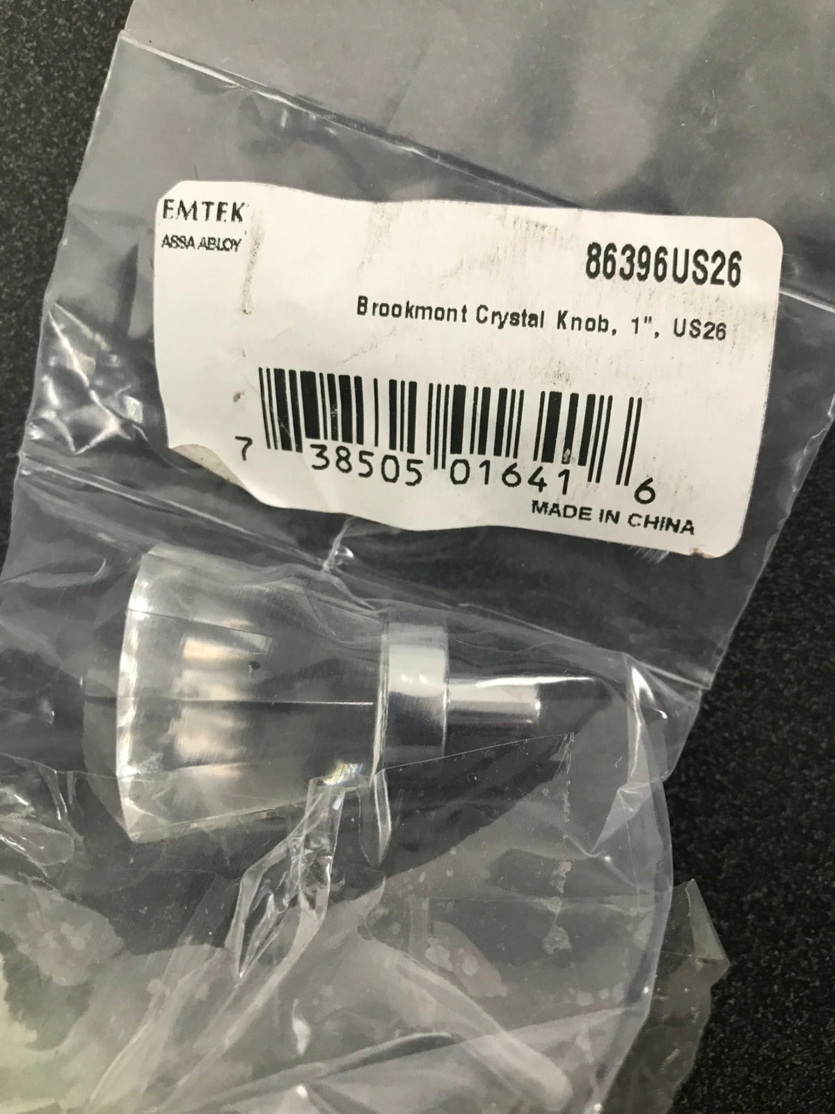 Emtek 86396US26 Crystal And Porcelain 1 Inch Geometric Cabinet Knob - Polished Chrome