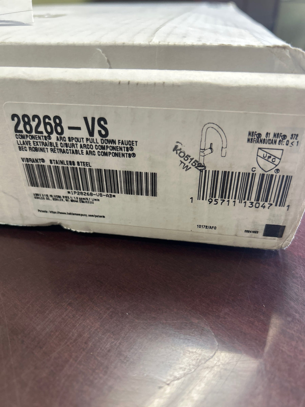 Kohler K-28268-VS Components 1.5 GPM Single Hole Pull Down Kitchen Faucet with Two Function Sprayhead Featuring DockNetik, ProMotion, and MasterClean Technologies - Vibrant Stainless