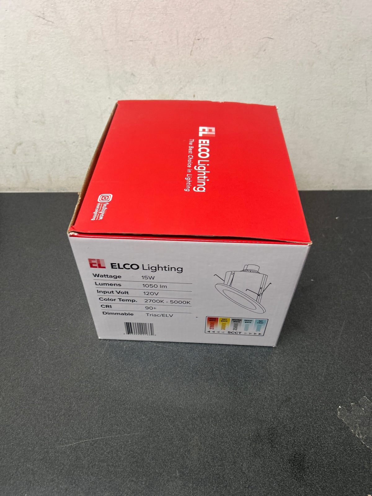 Elco EL761CT5W The Slant System 6" Integrated LED Reflector Recessed Trim - 1050 Lumens 5000 Kelvin - White