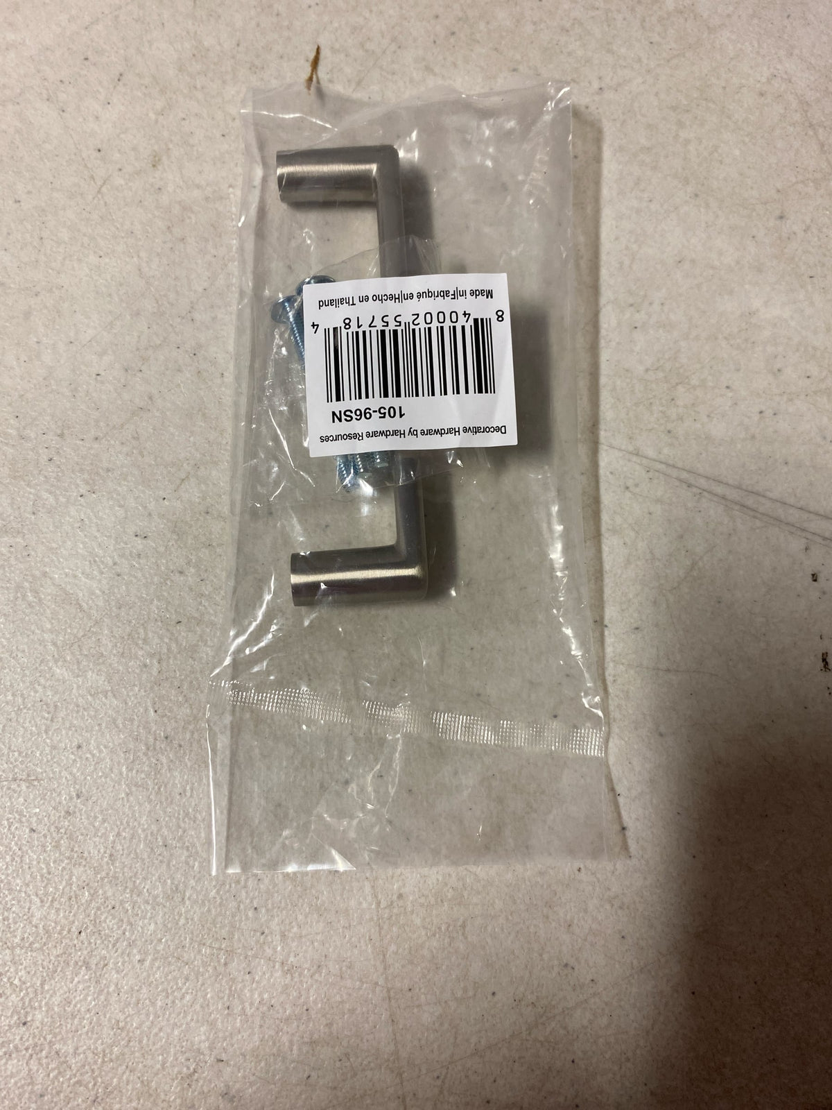 Elements 105-96SN Gibson 3-3/4" Center to Center Soft Square Cabinet Handle / Drawer Pull - Satin Nickel