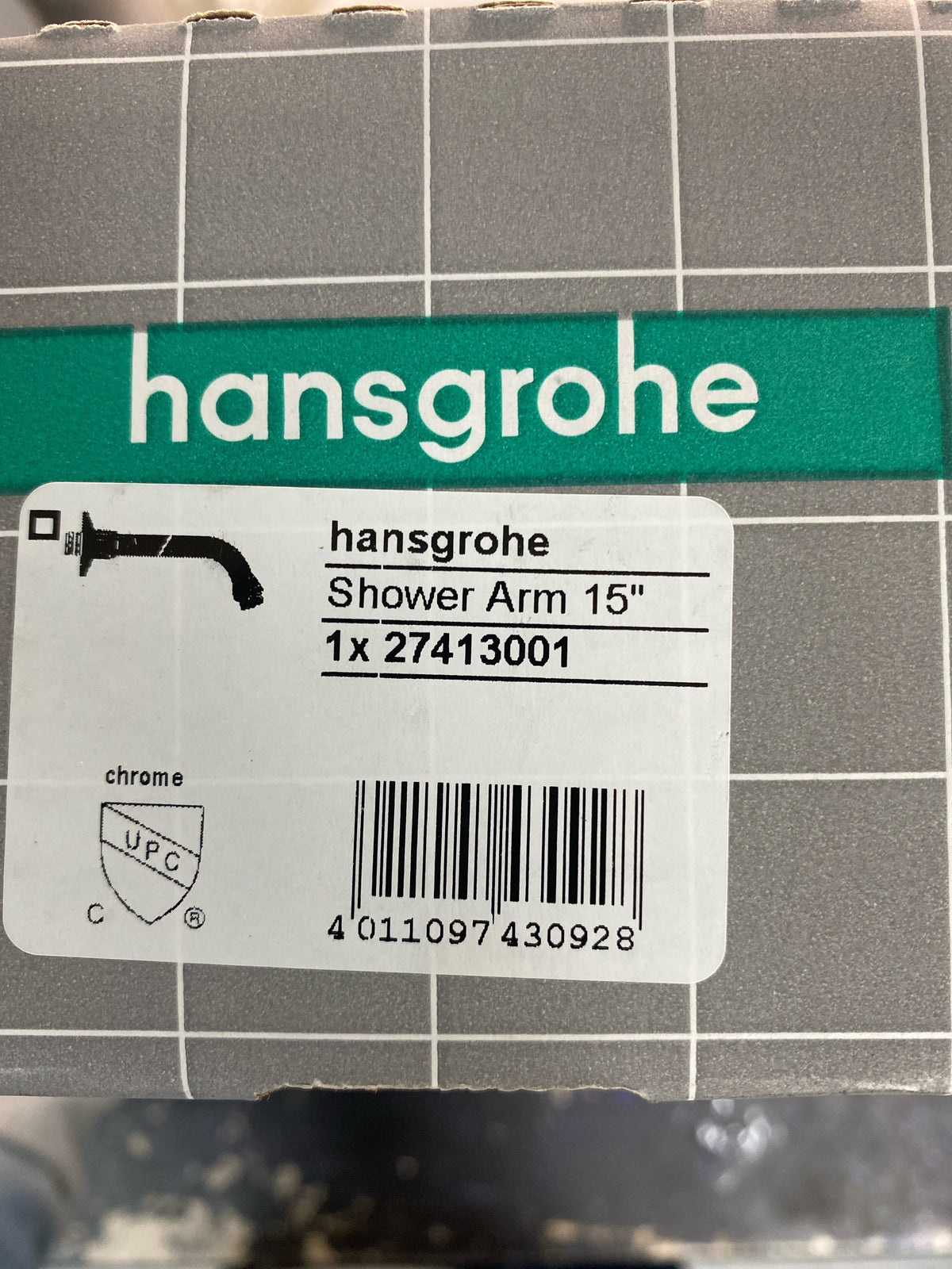 Hansgrohe 27413001 Raindance 15" Shower Arm - Chrome