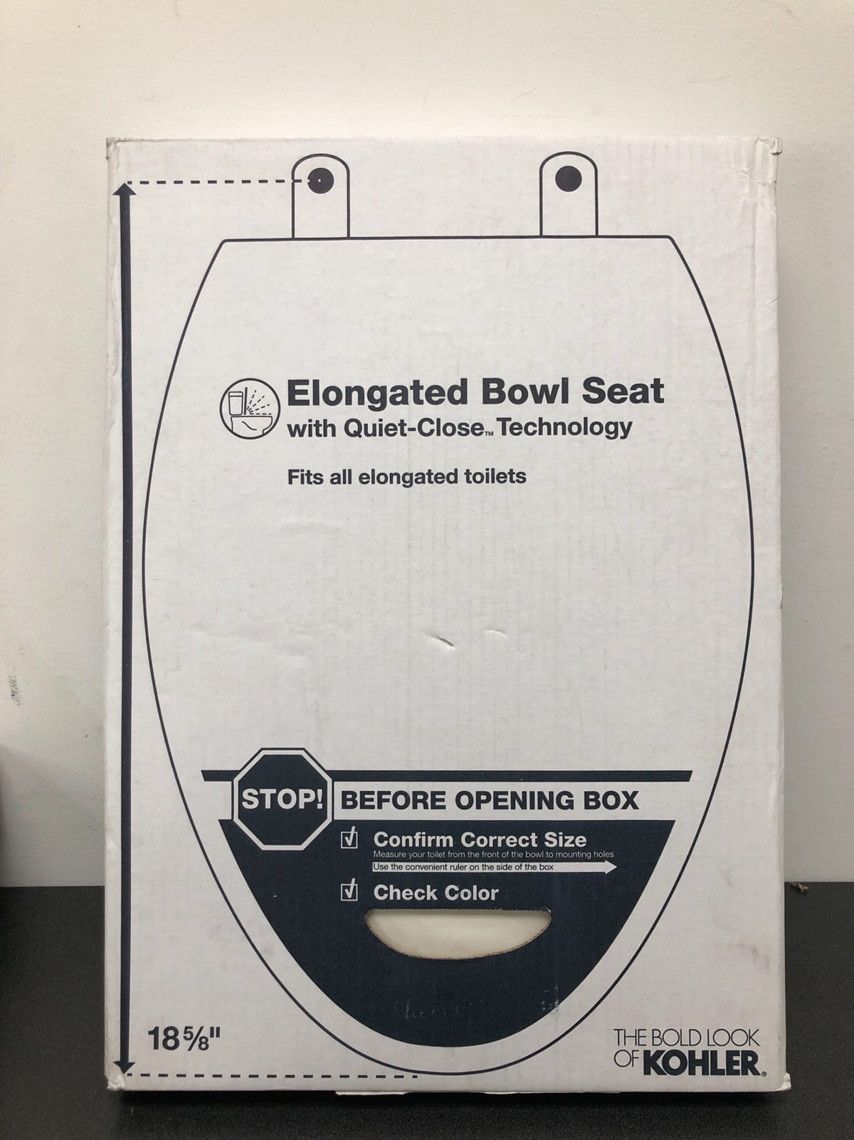 Kohler K-20454-96 Ridgewood Elongated Molded Wood Toilet Seat with Quiet-Close - Biscuit