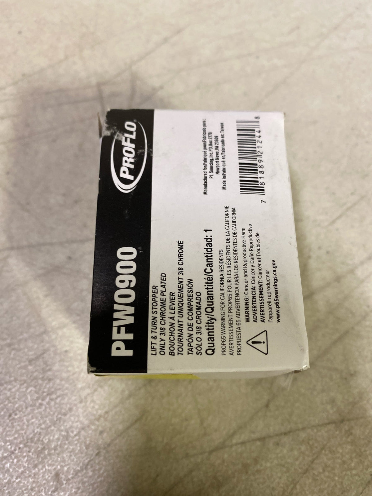 PROFLO PFWO900 Waste and Overflow Lift and Turn Stopper Only - Chrome