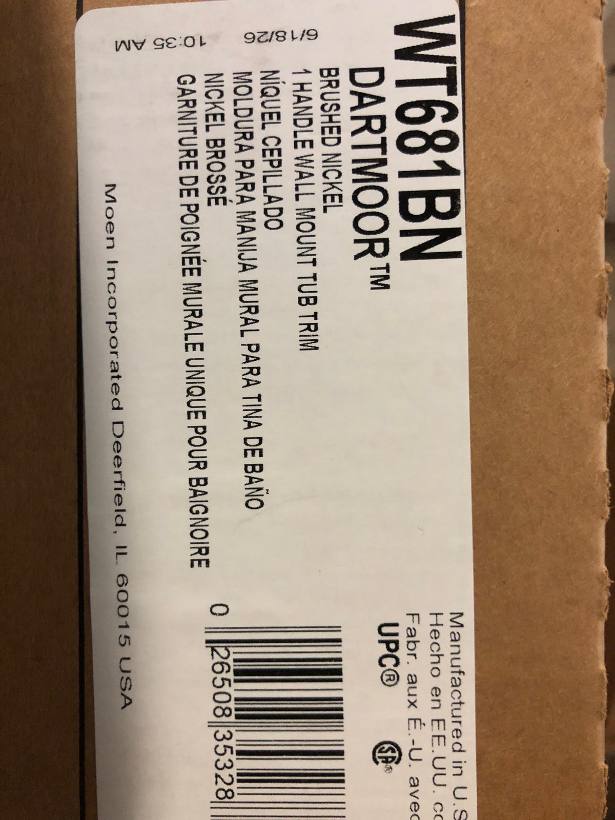 Moen WT681BN Dartmoor Wall Mounted Tub Filler - Brushed Nickel