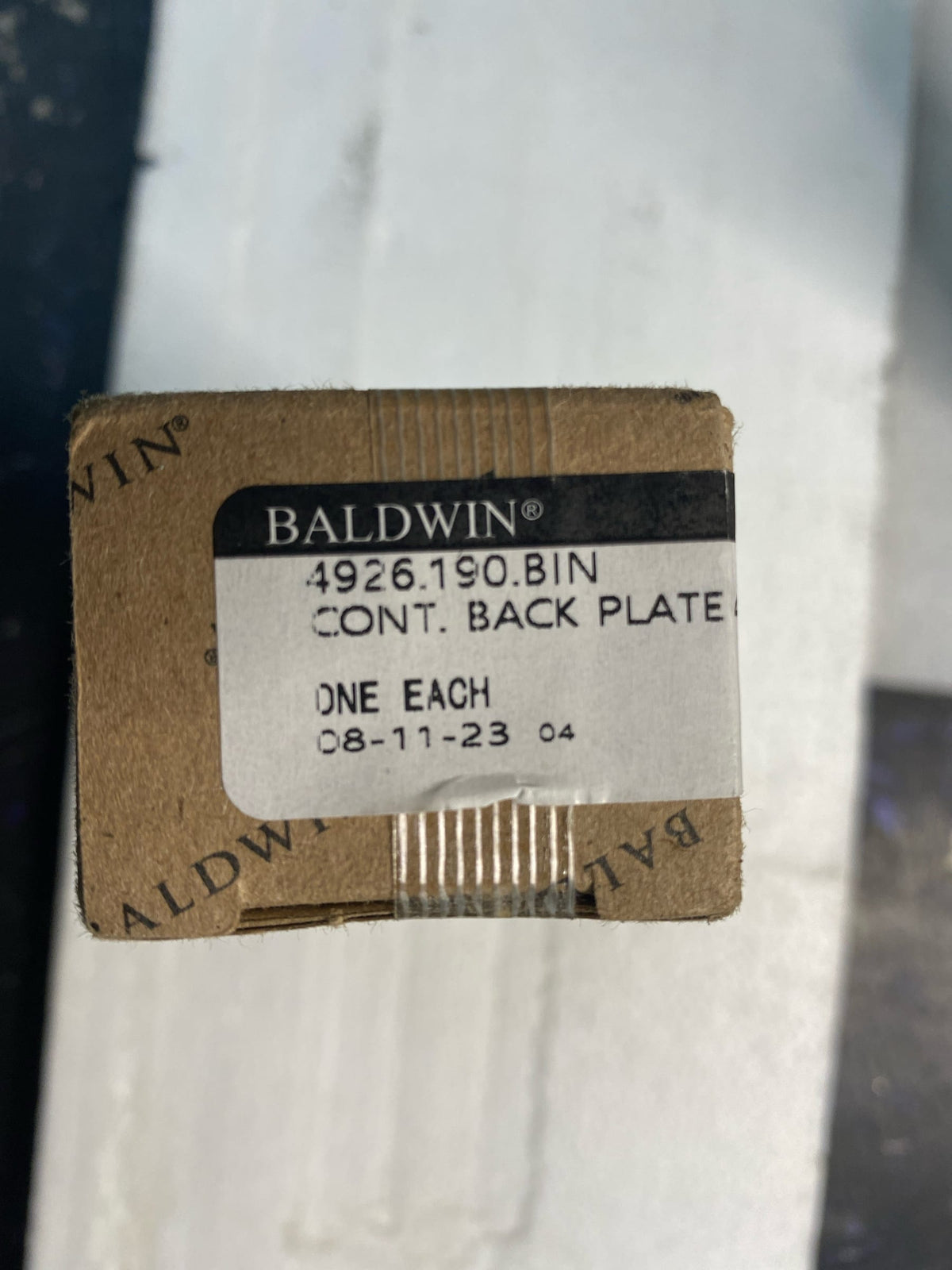 Baldwin 4926190BIN Contemporary 4 Inch Center to Center Cabinet Pull Backplate from the Estate Collection - Satin Black