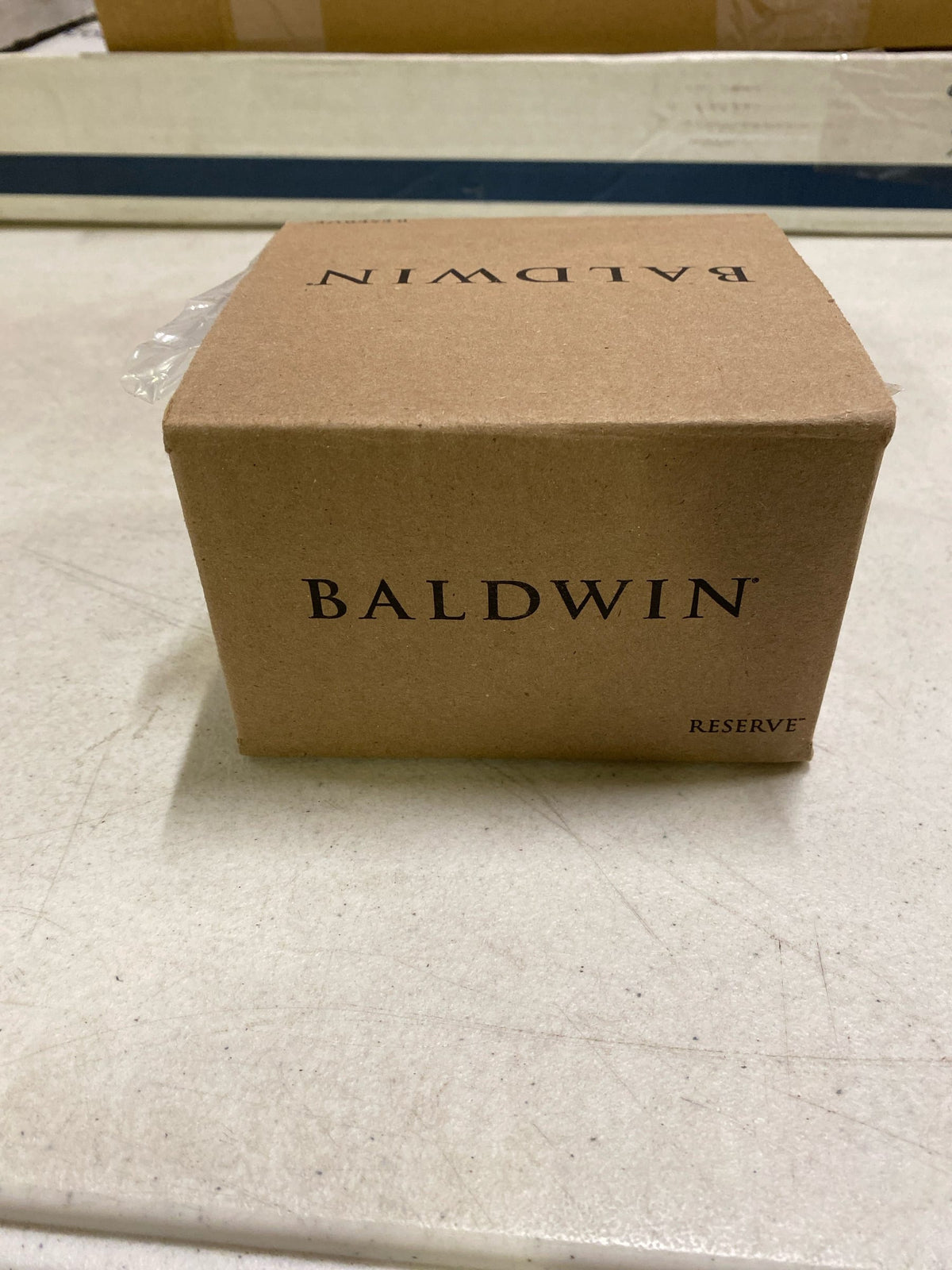 Baldwin Half Dummy Contemporary Crystal Knob and Contemporary Square Rose Satin Brass Finish