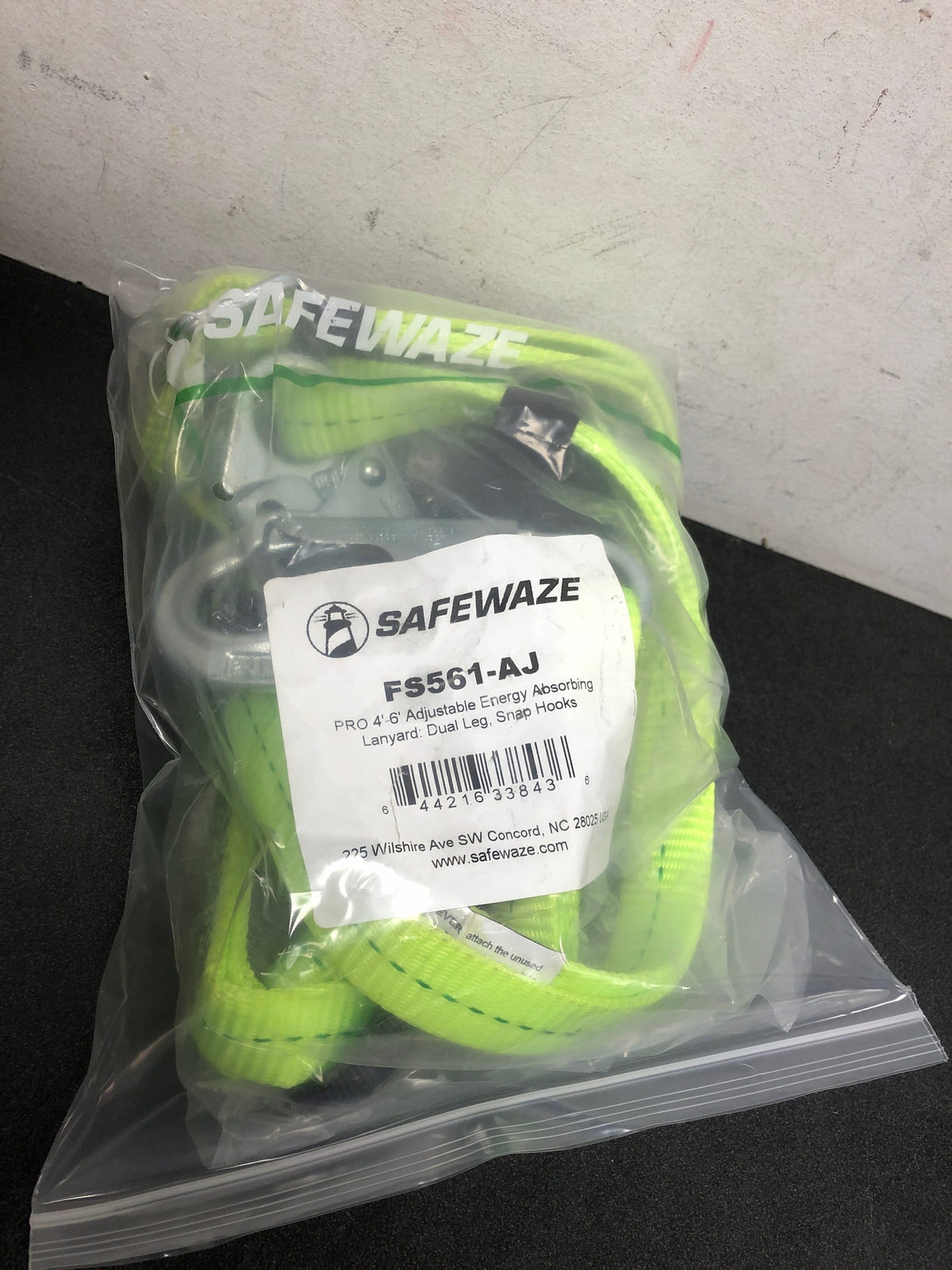 Safewaze FS561-AJ PRO 4'-6' Adjustable Energy Absorbing Lanyard: Dual Leg, Snap Hooks