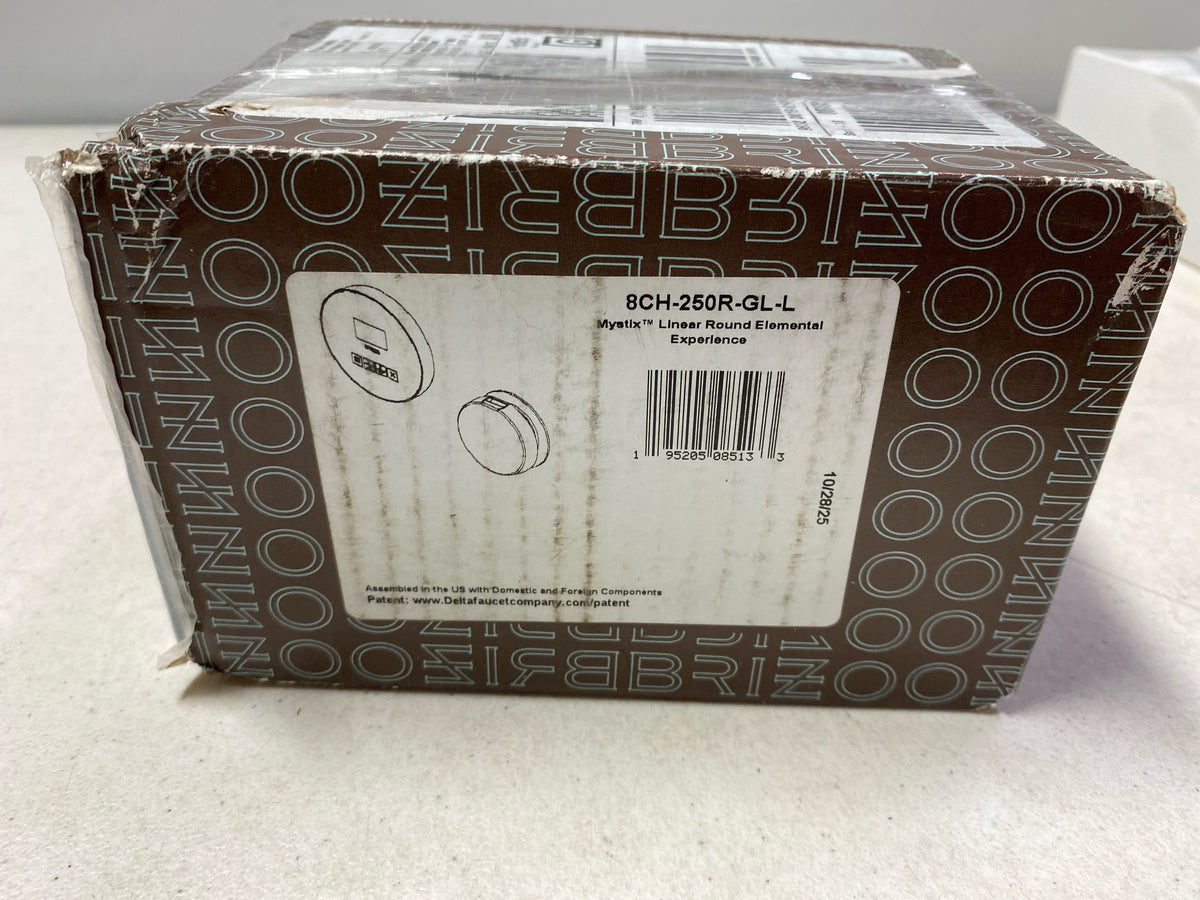 Brizo 8CB-250R-GL-L Mystix Round Steam Control Unit and Steam Head - Lumicoat Luxe Gold