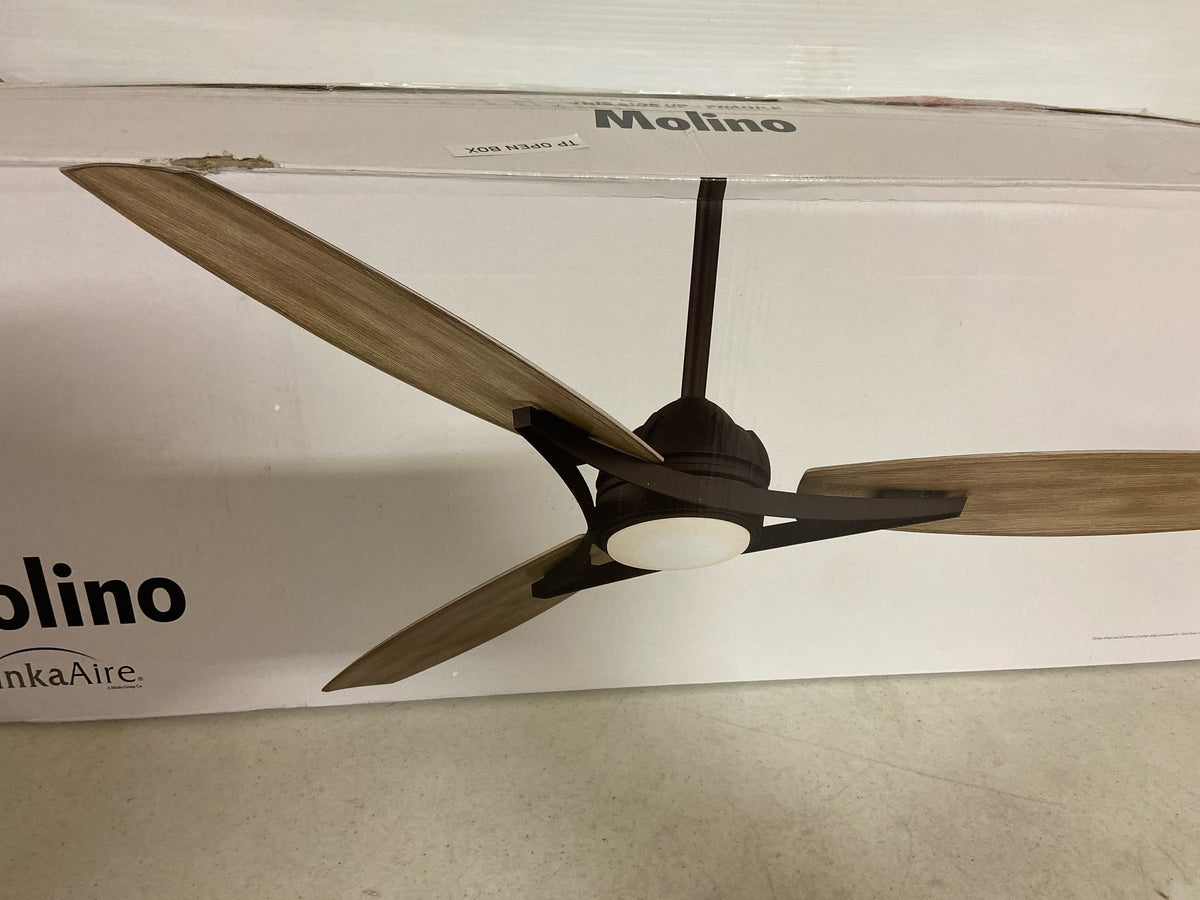 Minka-Aire F742L-CL/SG Molino 65" Ceiling Fan with LED Lights, Coal