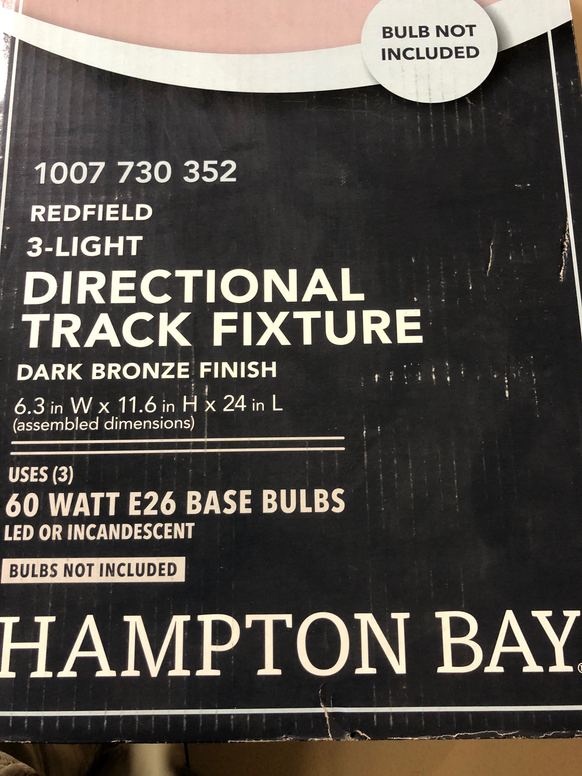 Hampton Bay Redfield 3-Light Directional Track Fixture, Dark Bronze