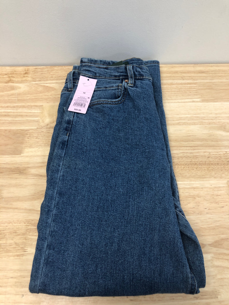 Wild Fable Women's Super-High Rise Distressed Straight Jeans - (as1, Numeric, Numeric_10, Regular, Regular, Medium Blue, 10)