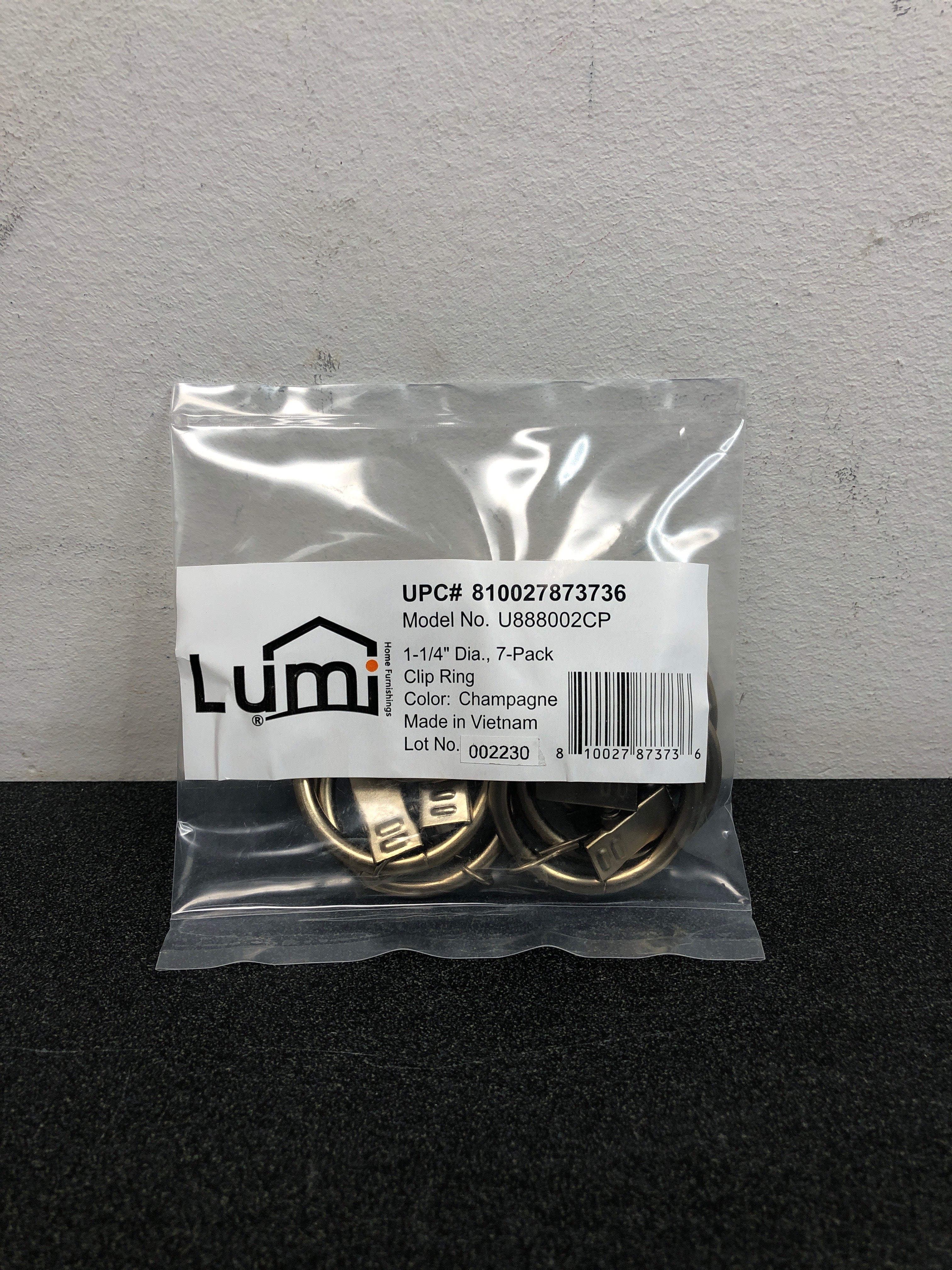 Lumi 1-1/4 in. Clip Rings (7-Pack), Champagne