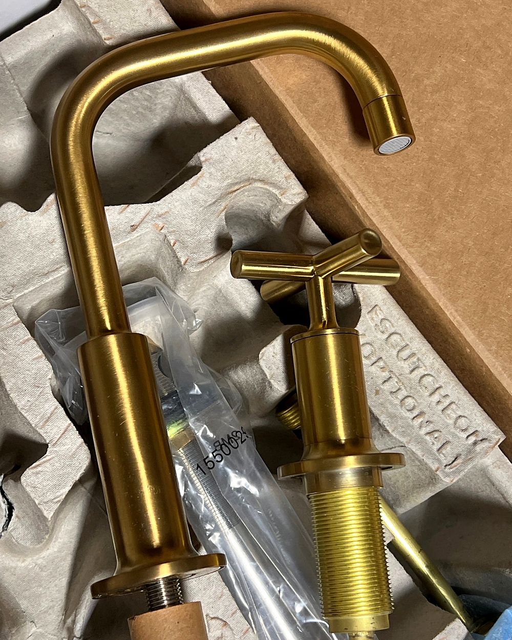 Brushed gold bathroom faucet from Zokos inventory