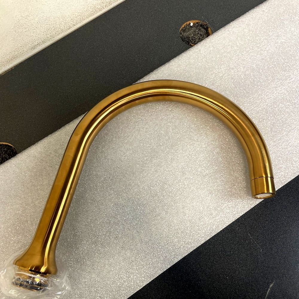 Brushed gold tub filler spout from Zokos inventory
