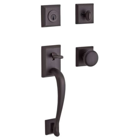 Baldwin SCNAPXROUTSR112S Napa SmartKey Single Cylinder Keyed Entry Handleset with Traditional Square Rose and Round Knob on Interior - Venetian Bronze