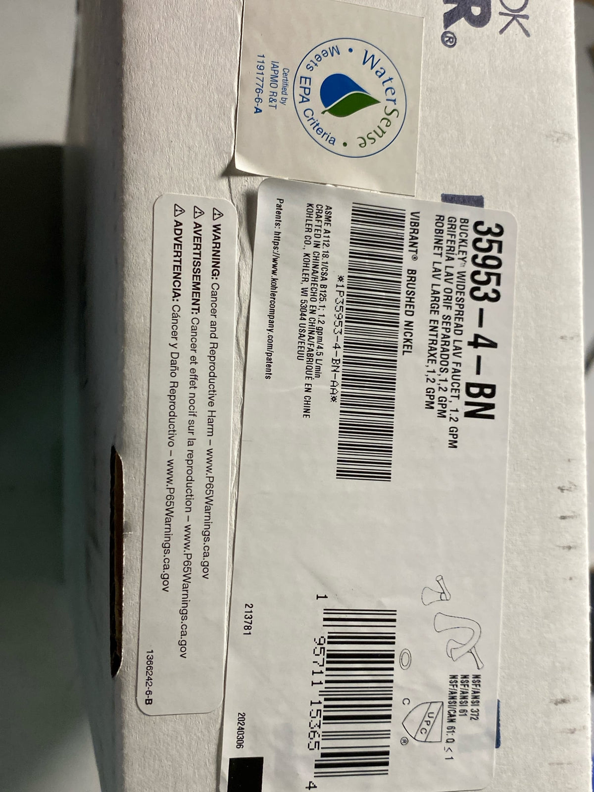 Kohler K-35953-4-BN Buckley 1.2 GPM Widespread Bathroom Faucet - Vibrant Brushed Nickel