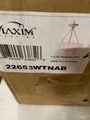 Maxim 22653WTNAB Bundt 3 Light 18" Wide Semi-Flush Bowl Ceiling Fixture / Converts to Pendant - White / Natural Aged Brass