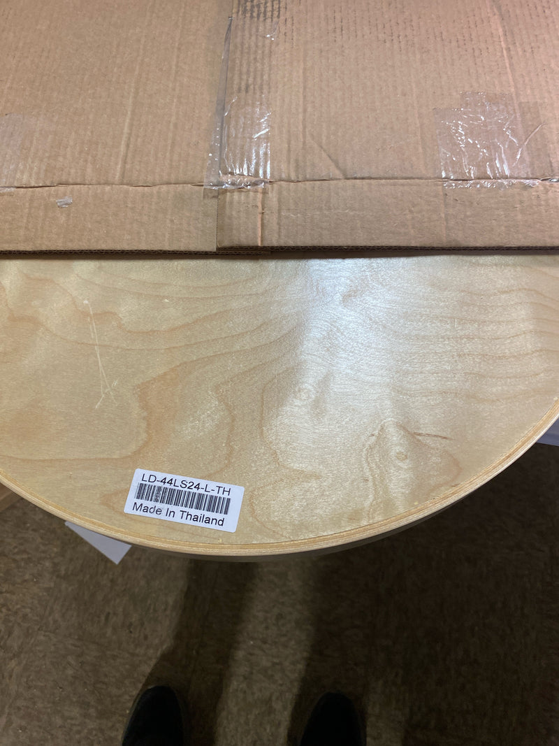 Rev-A-Shelf LD-4BW-401-24-1 Lazy Daisy Banded Wood Single Shelf 24" Kidney Shaped Lazy Susan for Corner Base Cabinets - Shelf Only - Maple