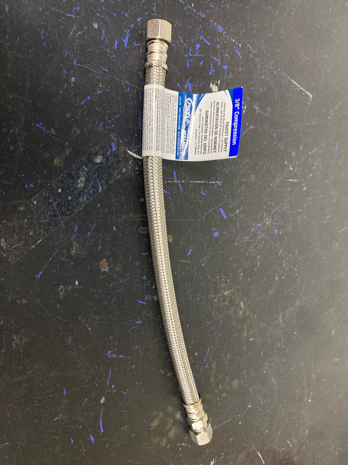 PROFLO PFX146430 3/8" Male Comp x 3/8" Female Comp x 12" Braided Stainless Steel Sink Flexible Water Connector - N/A