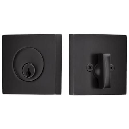 Emtek 8469US19 Square Brass Modern Single Cylinder Keyed Entry Deadbolt - Flat Black