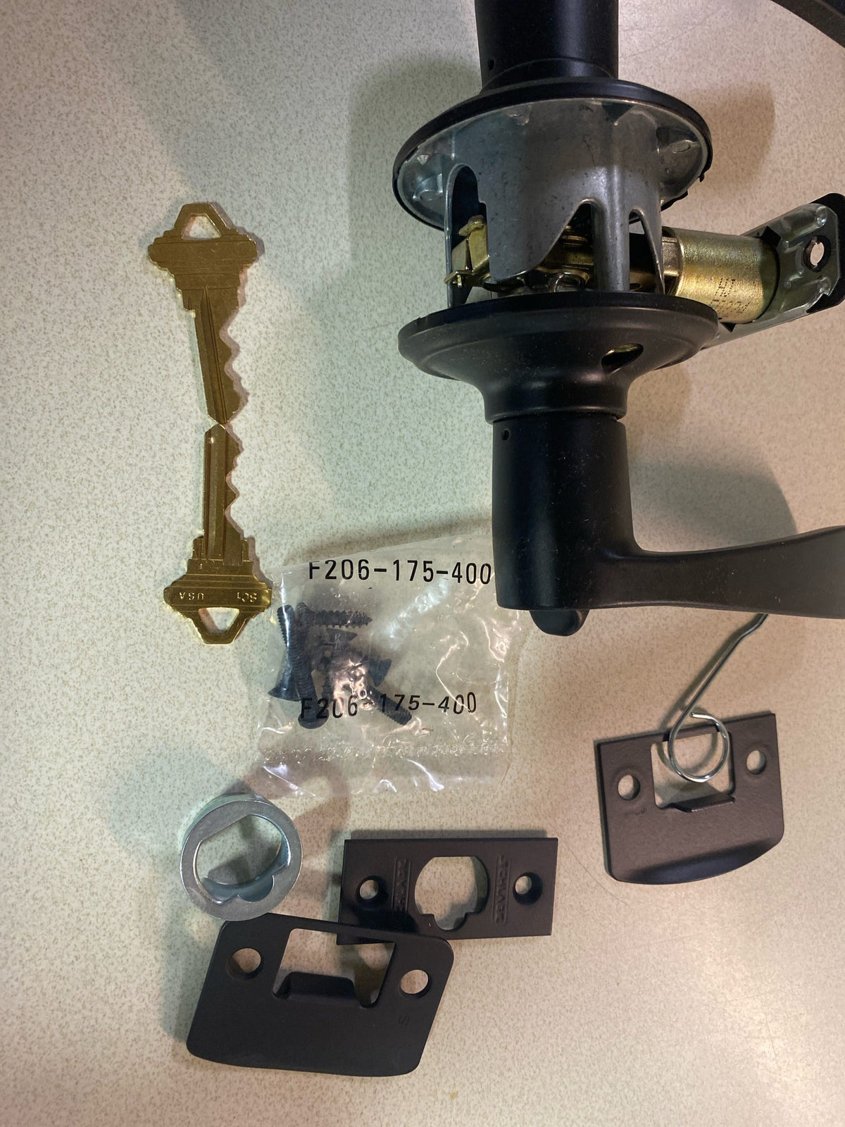 Schlage F51A MER 622 Merano Keyed Entry Lever, Matte Black by Schlage Lock Company