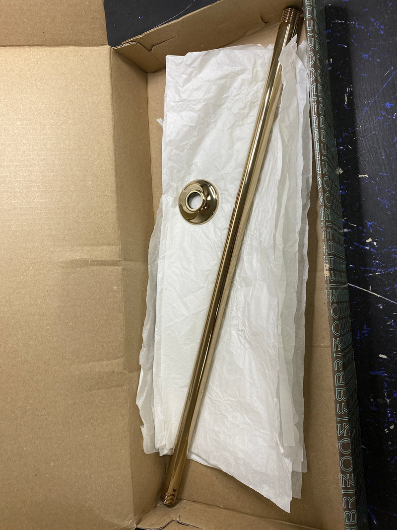 Brizo 83992-24-PG Essential 24" Ceiling Mounted Shower Arm with Round Flange - Polished Gold