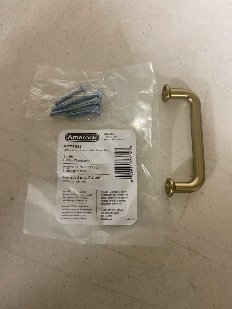 Amerock BP37380BBZ | Golden Champagne Cabinet Pull | 3 in (76 mm) Center-to-Center Cabinet Handle | Factor | Drawer Pull | Kitchen Cabinet Handle | Furniture Hardware