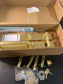Emtek 4819HLOUS4RH Lausanne Right Handed Full Plate Single Cylinder Keyed Entry Handleset with Helios Interior Lever - Satin Brass
