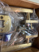 Emtek 5210FRLUS4RH Freestone Right Handed Privacy Door Lever Set with Square Rose from the Urban Modern Collection - Satin Brass