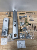 Baldwin EESANxSQUCQE260 Santa Cruz Full Plate Single Cylinder Keyed Entry Handleset with Interior Square Lever and Emergency Egress Function - Polished Chrome