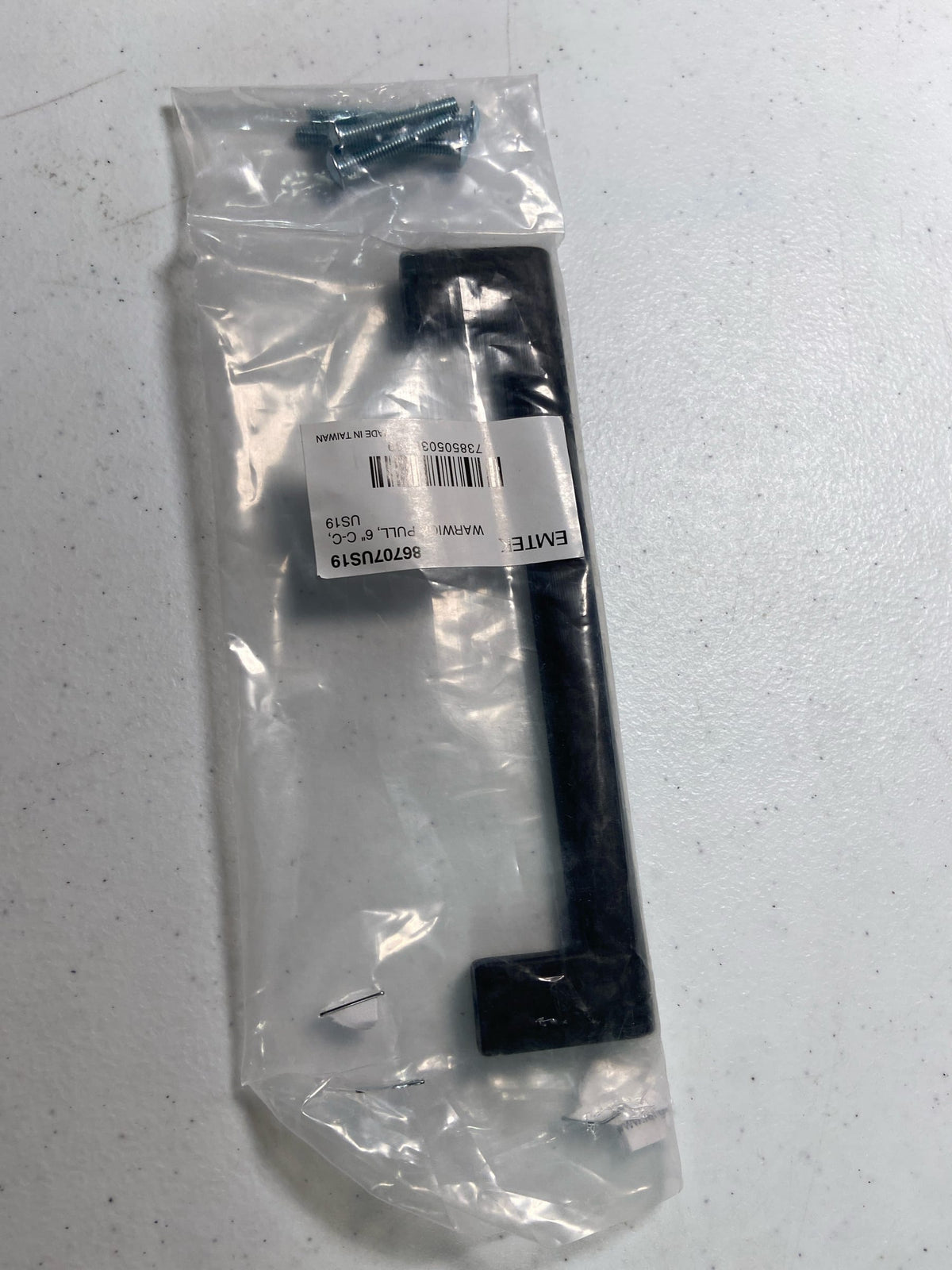 Emtek 86164 us19 trail pull 6 in ctc in black