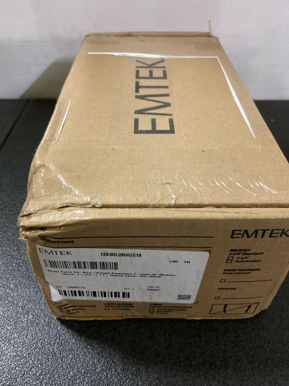 Emtek 12A3HLORHUS19 Multi Point C2, Non-Keyed American T-turn IS, Modern Style, 1-1/2''...