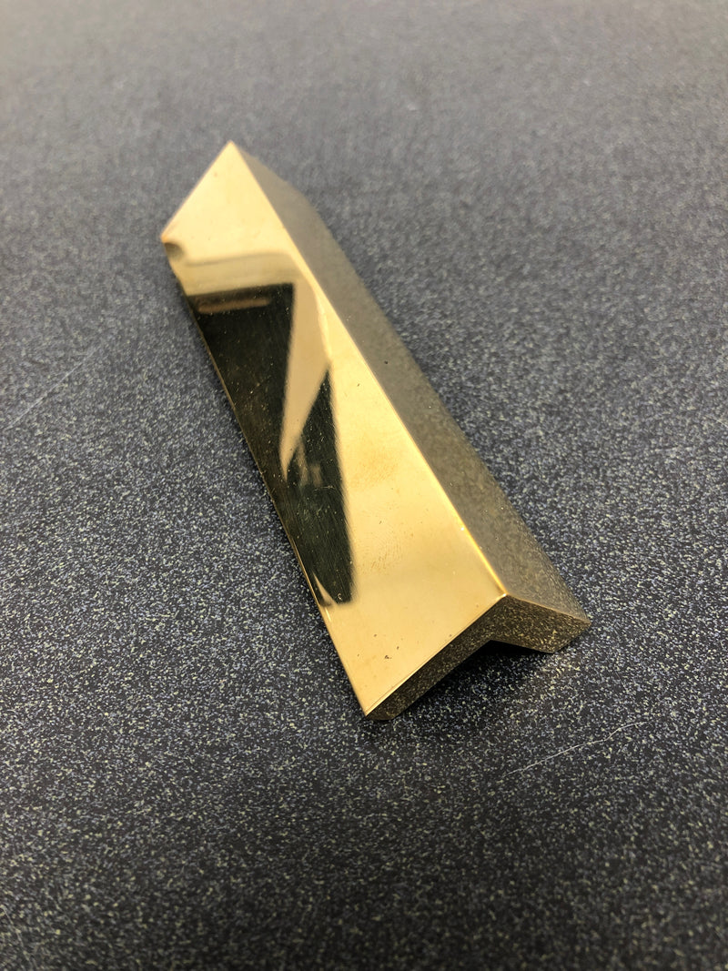 Alno A960-4-PB/NL Tab 4-1/2" Long Solid Brass Edge Finger Cabinet Pull / Drawer Pull - Unlacquered Brass