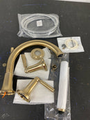 Delta T4735-CZ Saylor Gold 2-Handle Deck Mount Roman Tub Faucet Trim Kit with Hand Shower in Champagne Bronze (Valve Not Included)