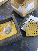 Vigo VG07004MG Shower Drain 2-1/4" Connection Pattern Grate Shower Floor Drain - Matte Brushed Gold