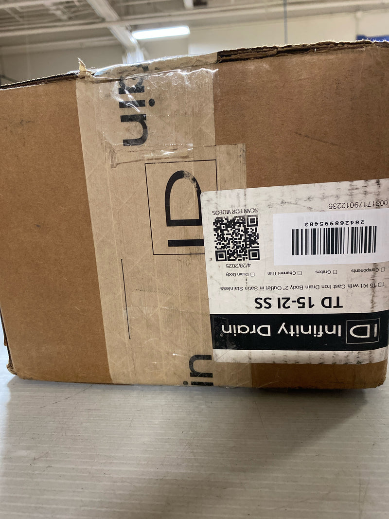 Infinity Drain TD-1521-SS Tile Drain 5" Drain Kit with Grate, Stainless