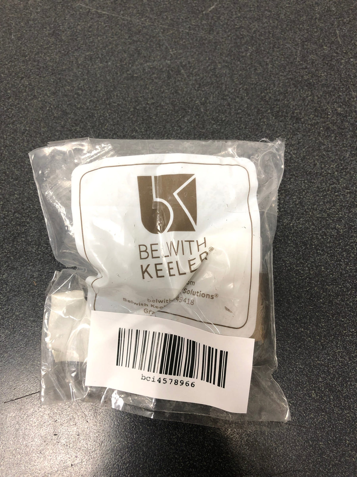 Belwith Keeler B077038MW-CBZ Firenze 1-1/4" Cylindrical Marble Cabinet Knob / Marble Drawer Knob - Champagne Bronze / White Marble