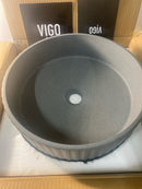 Vigo VG04071 Windsor 16" L x 16" W x 5" H Circular Concrete Vessel Bathroom Sink - Gray