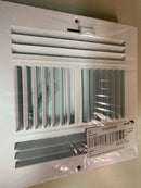 8 X 8 (Duct Opening Size) Air Register 4 Way Stamped Steel with Damper (Color-White)