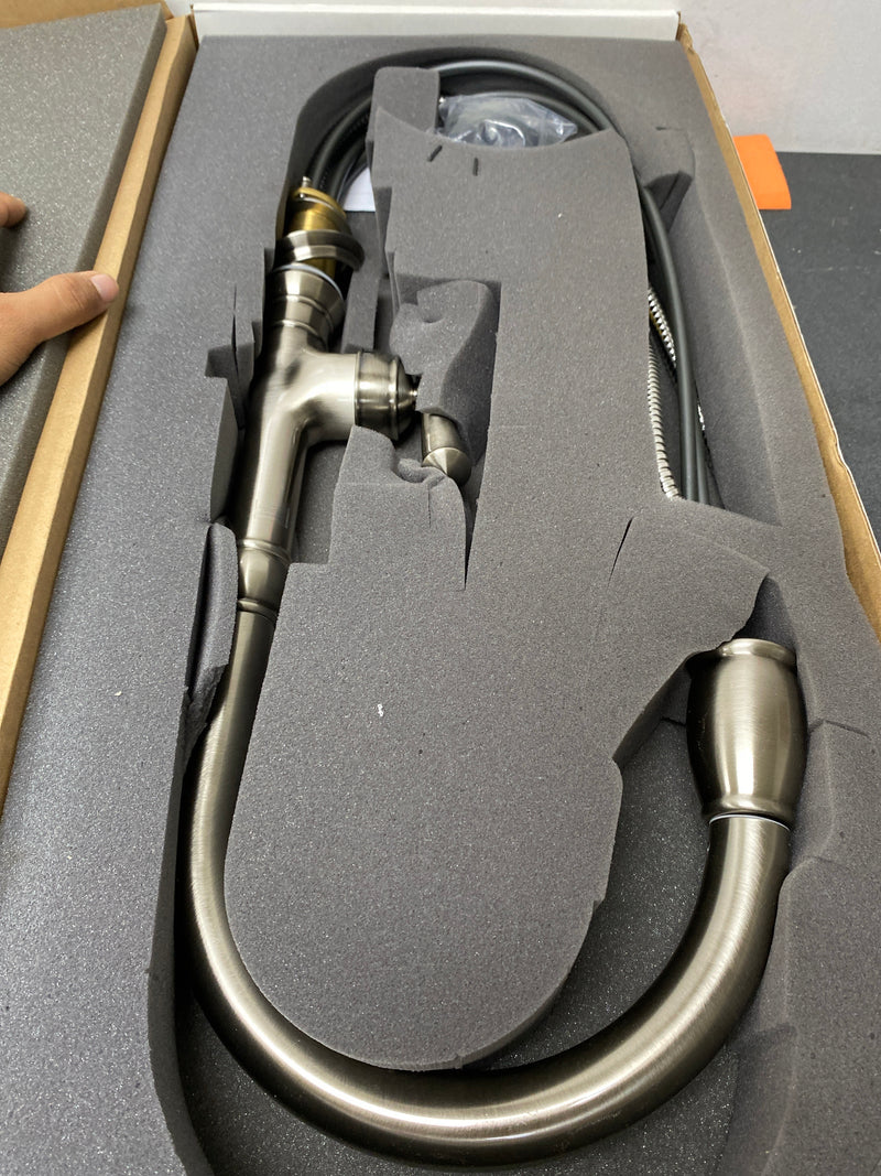 Newport Brass 2470-5103/15A Jacobean 1.80 GPM Single Hole Pull Down Kitchen Faucet - Antique Nickel