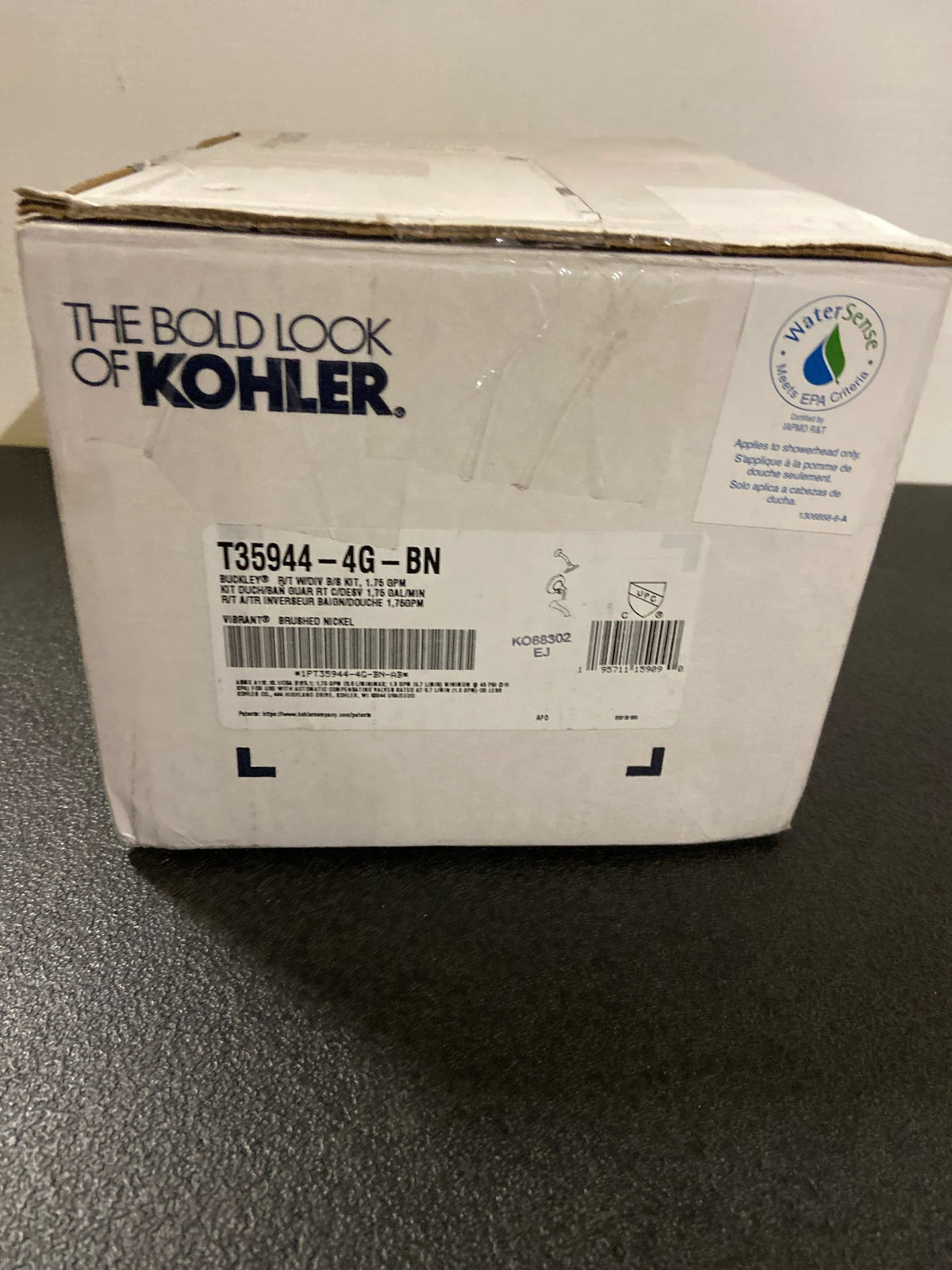 Kohler K-T35944-4G-BN Buckley Tub and Shower Trim Package with 1.75 GPM Single Function Shower Head - Vibrant Brushed Nickel