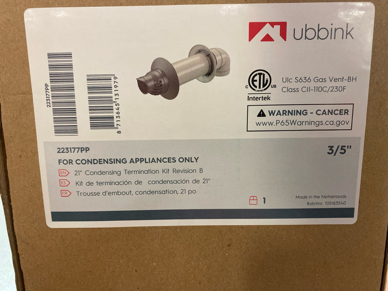 Rinnai 223177PP 3 in. / 5 in. x 21 in. Plastic Condensing Horizontal Termination Vent Kit for SE and SE plus Tankless Water Heaters
