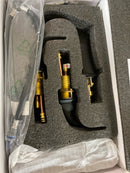 Bwe C-16454-Black 8 in. Widespread Double Handle Black Bathroom Faucet Set 3-Holes Vanity Sink With Metal Drain In Matte Black