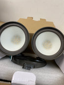 Commercial electric 51405191 Dusk to Dawn Sensor Bronze Exterior Outdoor Twin Head LED Flood Light Security 1200 to 2400 Lumens 4000K Wet Rated