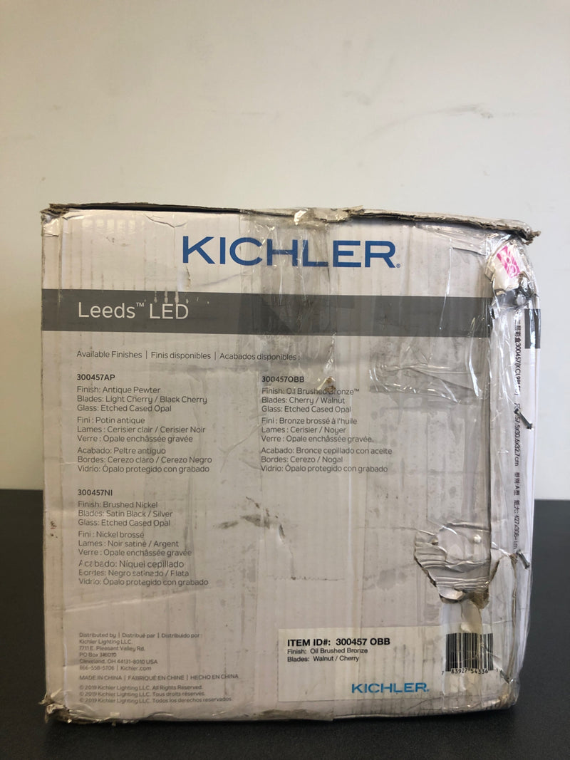 Kichler Leeds 52" Ceiling Fan with Blades, LED Light and Wall Control