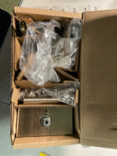 Baldwin PVTUBCFR150 Tube Privacy Door Lever Set with 5 Inch Rectangle Rose from the Reserve Collection - Satin Nickel