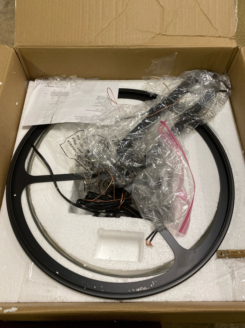 Craftmade 54293-FB Collins Clear Hammered Glass Pendant, 3-Light 180 Total Watts, 21" H x 18" W, Flat Black