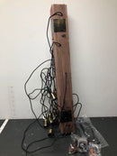 Oukaning HG-ZYLGJ-1553 46.46 in. 10-Light Rustic Industrial Brown Linear Island Chandelier Metal and Wood Pendant Lamp