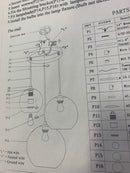 Elegant Lighting LD2218BR Baxter 3 Light 21" Wide Multi Light Pendant with Clear Glass - Brass / Clear