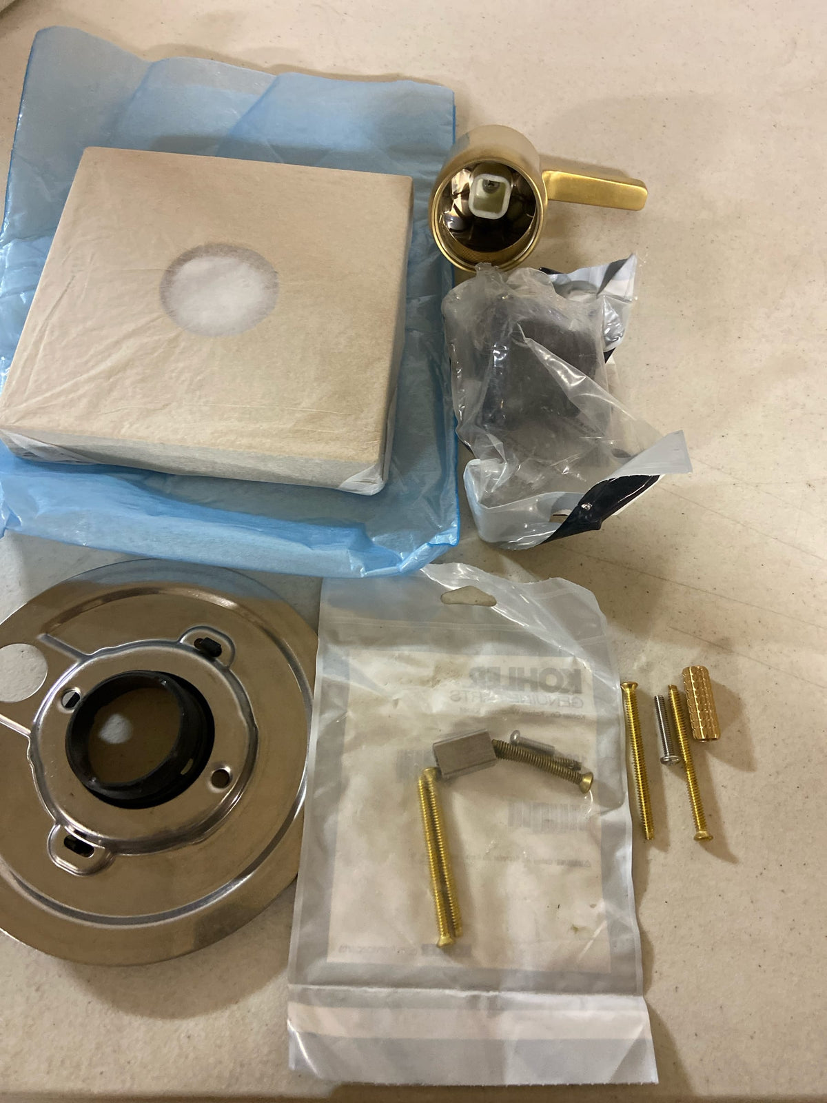 Kohler K-T78025-4-2MB Components Single Function Volume Control Valve Trim Only with Single Lever Handle - Less Rough In - Vibrant Brushed Moderne Brass